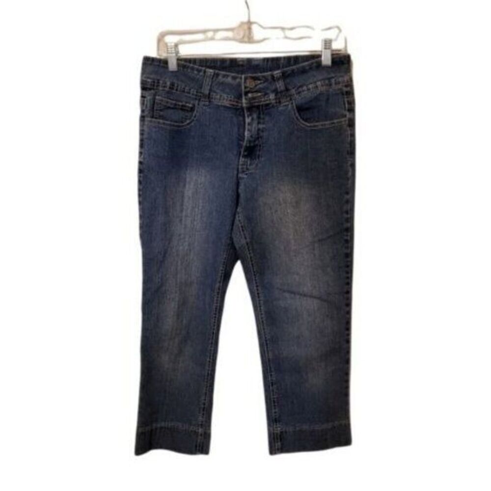 VSK Womens Size 6  Blue Solid Crop Jeans